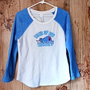 Disney Eyore "Wake Up For What?" Fuzzy Fleece Sherpa Pajama Sh…